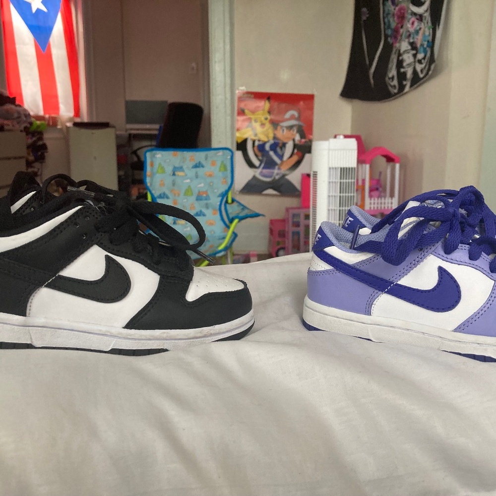 Two pairs. Child 11c LOW NIKE DUNKS.